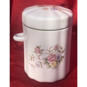 FTD/FTDA Porcelain Sealed Coffee Canister Floral Pattern - Made in Taiwan